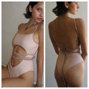 New! Frankie’s bikinis Alice Terry Wrap One Piece leopard Swimsuit 24420